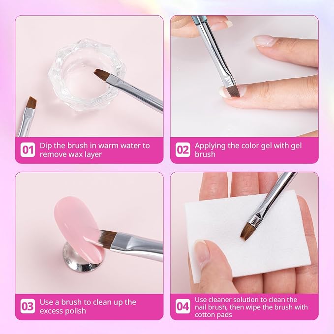 AIRSEE Nail Art Clean Up Brushes, Painting Brushes, Art Design DIY Tools - Image 8