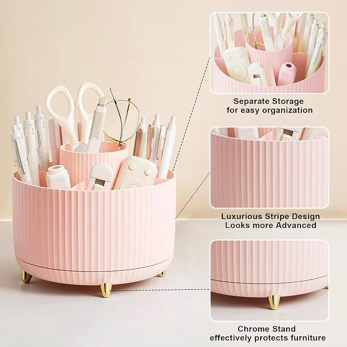 Diesisa Makeup Brush Holder Organizer, 360° Rotating Makeup Brush Organizer - Image 4