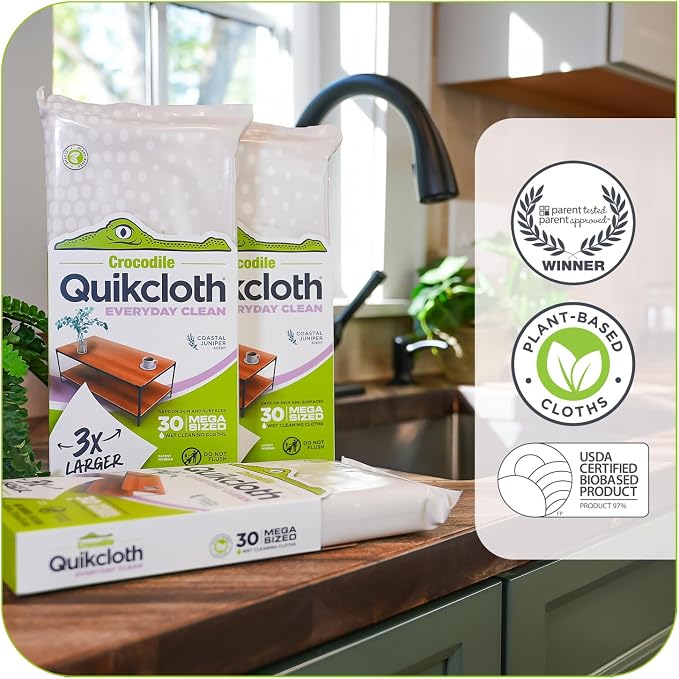 Quikcloth® Everyday Clean – Plant-Based, Plastic-Free Cleaning Wipes - Image 4