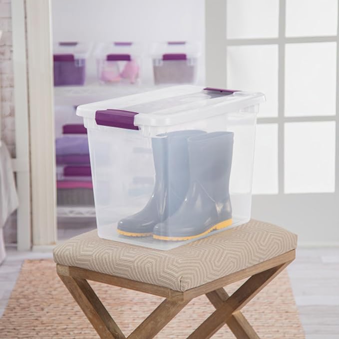 Sterilite 18-Pack ClearView Latch Box, Stackable Storage Organizer Bins - Image 4