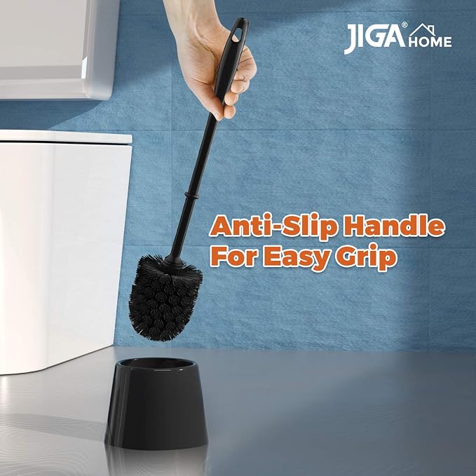 JIGA 3 Pack Toilet Brush and Holder Set, Toilet Bowl Brush - Image 4