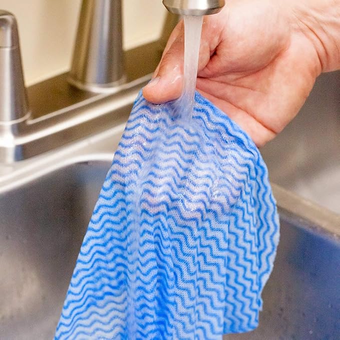 Restaurantware RW Clean 23.6 x 11.8 Inch Reusable Cleaning Cloths 100 Wipes - Image 2