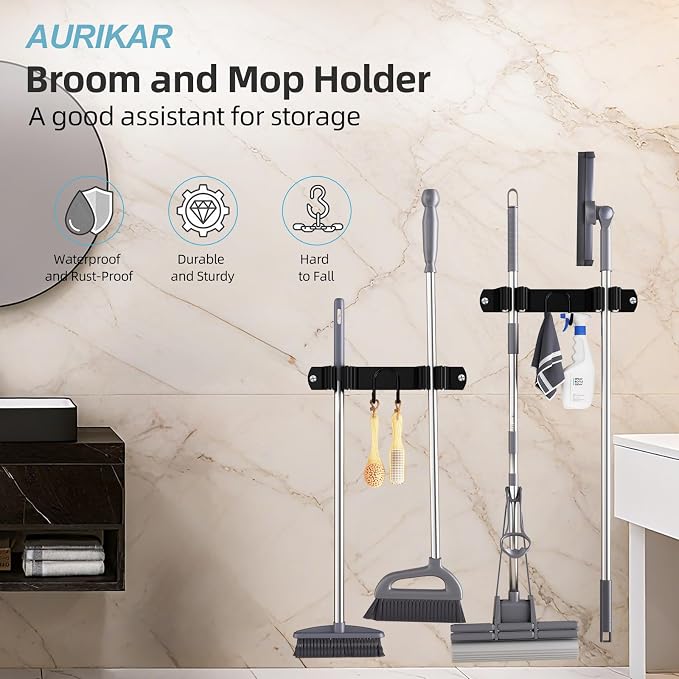 Broom Holder Wall Mount, Broom Hanger - Image 3