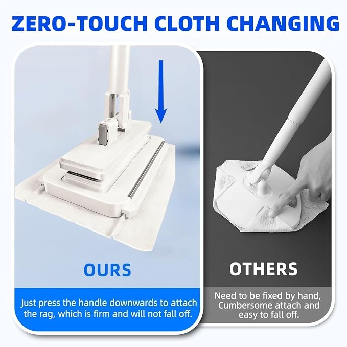 Snap Grip Mini Mop No-Touch Automatic Gripping Mopa Desechable para Polvo Mini - Image 2