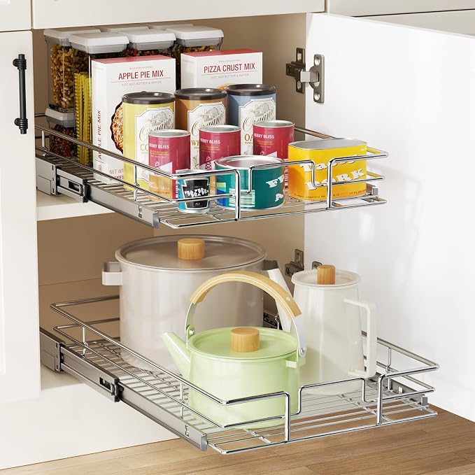 LOVMOR Pull Out Cabinet Organizer 15½" W x 21½" D, Kitchen Cabinet Pull Out - Image 5