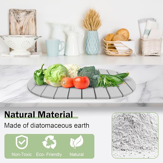 Stone Dish Drying Mat for Kitchen Counter, Versatile Stone Drying Mats for Cups - Image 3