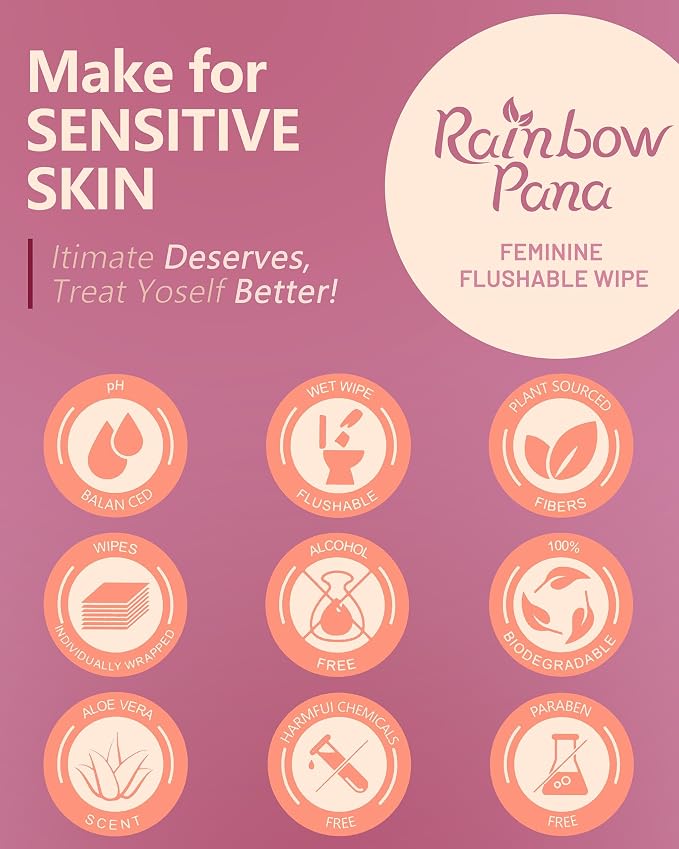 RainbowPana Feminine Wipes, Travel Wipes - Image 5