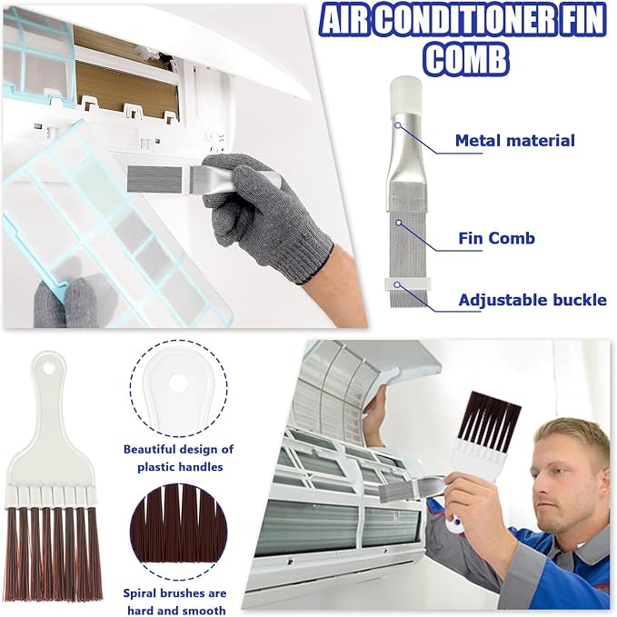 BOJACK Air Conditioner Condenser Fin Cleaning Brush Kit, Fridge Coil Cleaning - Image 4