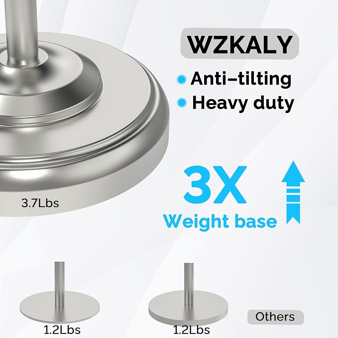 Toilet Paper Holder Stand with Storage – 4 Extra Rolls –Brushed Nickel Toilet - Image 5