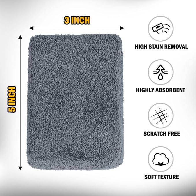 HOMEXCEL Microfiber Applicator Pads, Scratch-Free Car Wash Sponge - Image 2
