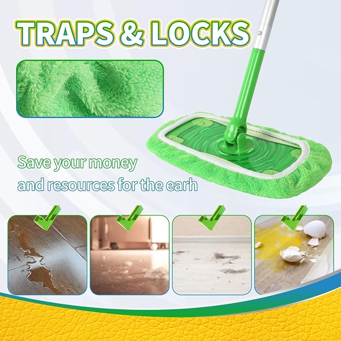 5 Pack Reusable 100% Chenille Mop Pads Compatible - Image 6