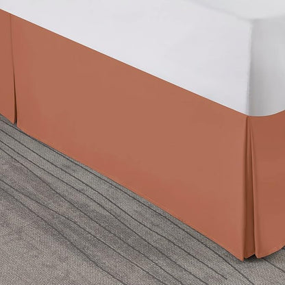 Nestl Rust Bed Skirt King Size - King Bed Skirt 14 Inch Drop - Brushed Microfiber Bed Skirts - Hotel Quality Pleated Bed Skirt - Shrinkage & Fade Resistant