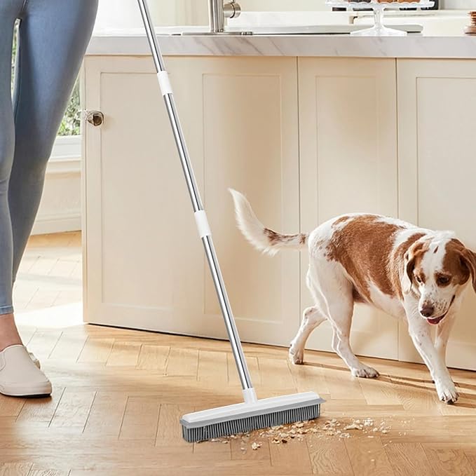VEVOR Pet Hair Removal Broom, 58.46 in Adjustable Long Handle, Rubber Broom - Image 8