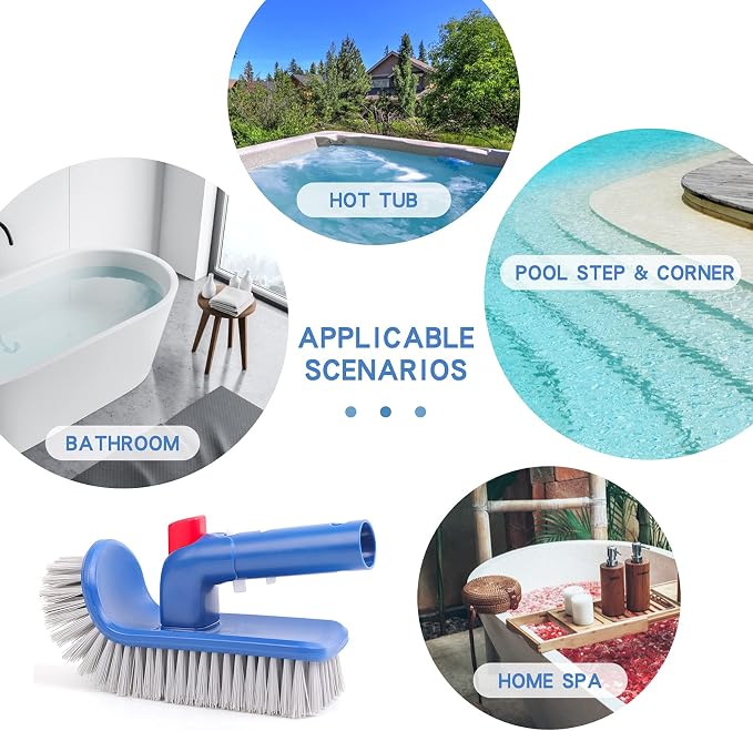 Sepetrel Pool Brush Head for Cleaning Walls, Steps & Corners, Rotatable Hand - Image 4