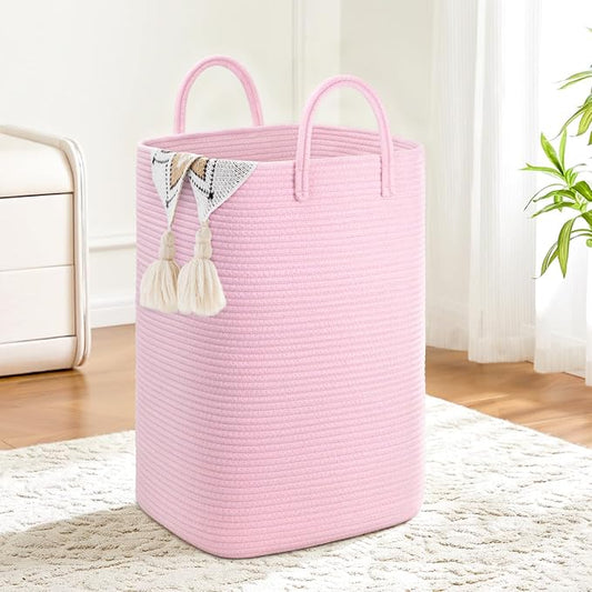 Laundry Basket, Woven Cotton Rope Laundry Hamper, 60L Versatile Storage by Artfeel