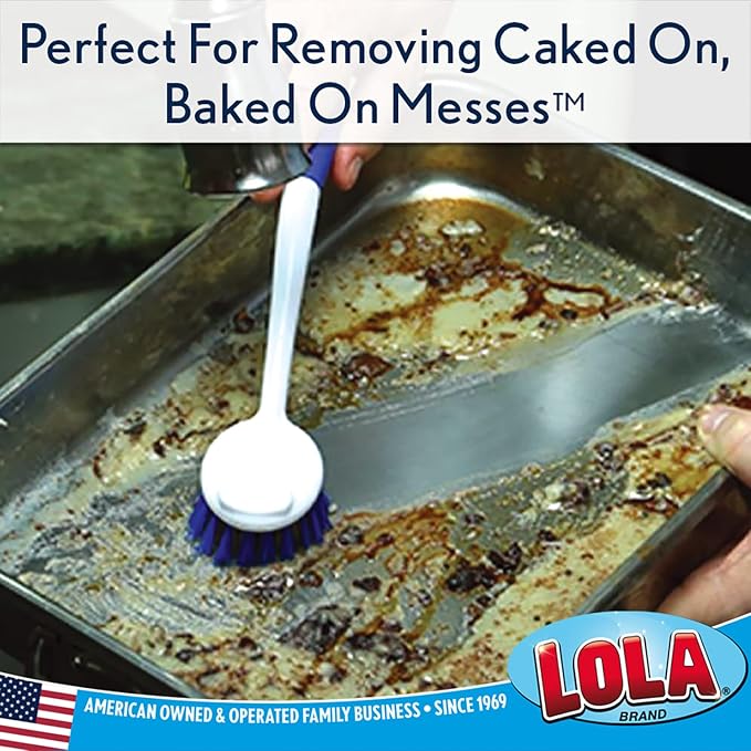 LOLA Pro Pot N' Pan Brush, Abrasive Cleaning, Poly & Brass Wire Bristles - Image 4