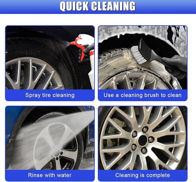 Car Wheel Brush, Stiff Bristle Short Handle Scrub Tire & Wheel Rim Brush - Image 6