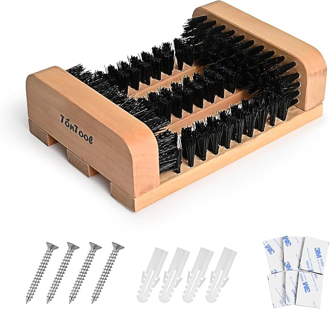 Wooden Boot Brush Scraper Outdoor by Unknown