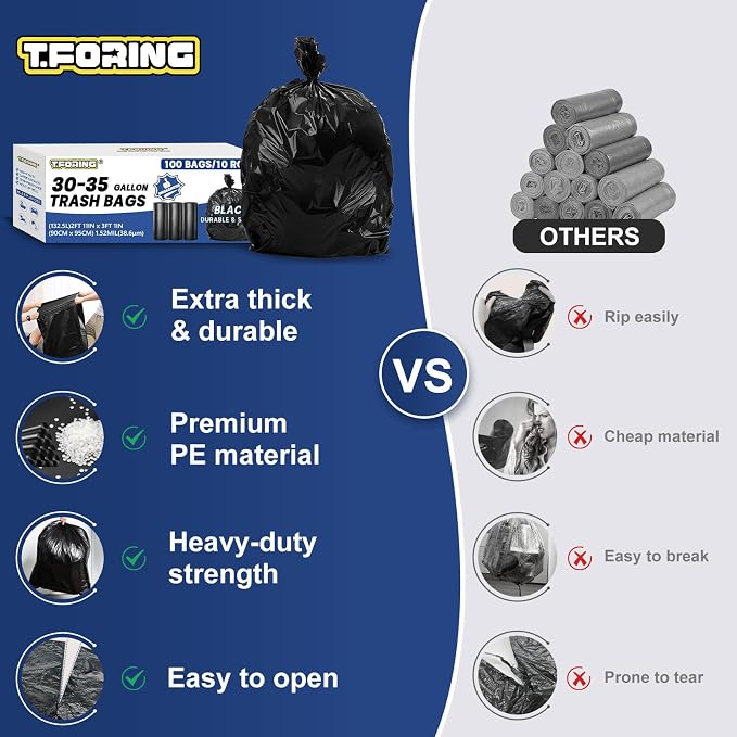 30-35 Gallon Trash Bags Heavy Duty 1.5 Mil - Image 2