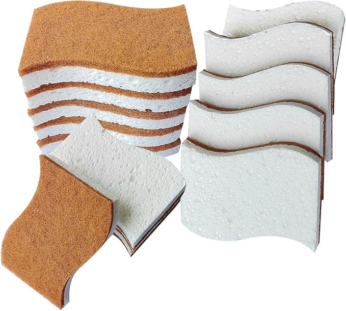 12Pcs Biodegradable Natural Kitchen Sponge by Unknown