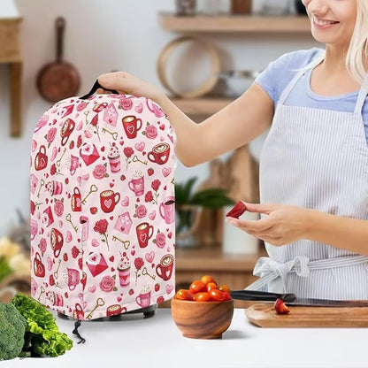 Pink Blender Dust Cover Valentine's Day Food Processor Cover Coffee Machine Appliance Covers for Kitchen Counter Blender Covers for Kitchen Machine