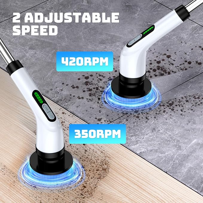 Electric Spin Scrubber, Powerful 2-Speed Cleaning Brush, IPX7 Waterproof - Image 3