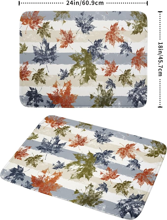 Autumn Colorful Maple Leaves Dish Drying Mat - Image 2