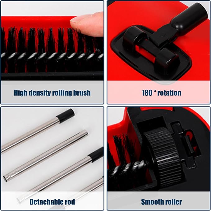 Carpet Sweeper Manual 3 Rolling Brushes Floor Sweeper Carpet Brush - Image 3
