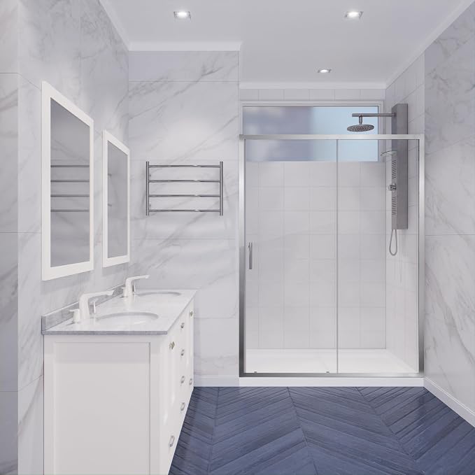 ANZZI 72 x 48 inch Framed Shower Door in Polished Chrome | Halberd Water - Image 5