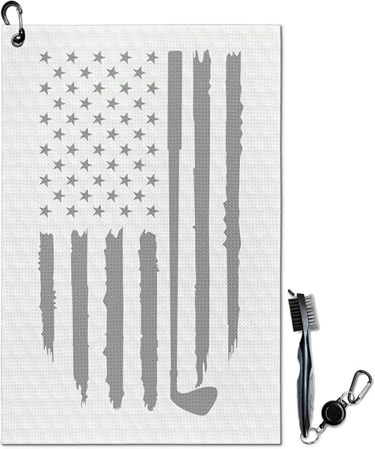 American Flag Microfiber Waffle Golf Towel by awufncksn