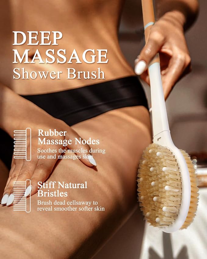 Shower Brush for Massage Dry Brushing: Back Scrubber for Shower - Image 3