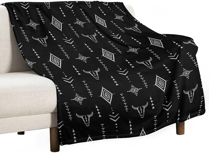 Southwest Blanket, Soft Native Tribal Vintage Abstract Ethnic Pattern Blanket Ethnic Aztec Print Throw Blanket for Couch Sofa 30"x40"