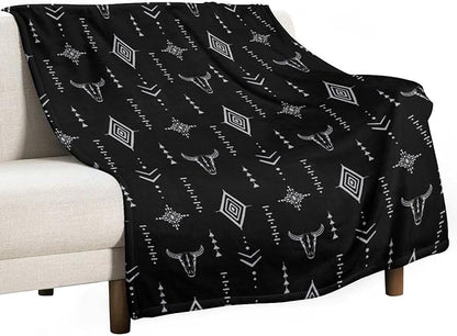 Southwest Blanket, Soft Native Tribal Vintage Abstract Ethnic Pattern Blanket Ethnic Aztec Print Throw Blanket for Couch Sofa 30"x40"