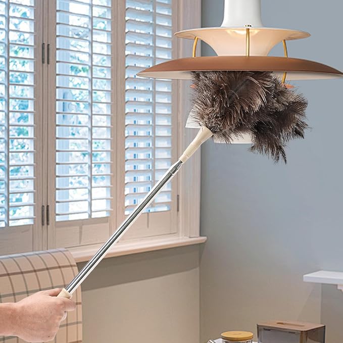 Ostrich Feather Duster 27-94Inch Retractable Fluffy Natural Detachable Ostrich - Image 5
