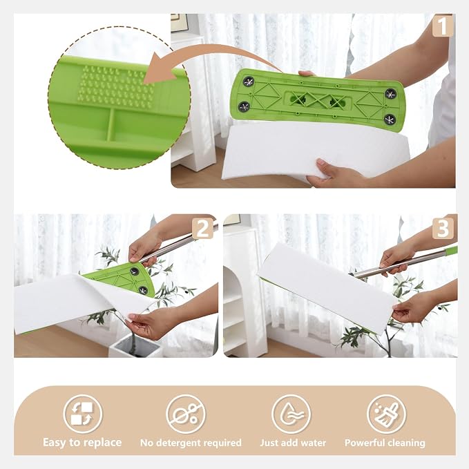 Mops Pad for Floor Cleaning, Magic Sponges Eraser Cleaning Mop Pads Refills - Image 2