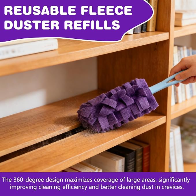 Duster Refill Reusable Fleece Duster Refills, Washable 360° Heavy Duty Dusters - Image 5