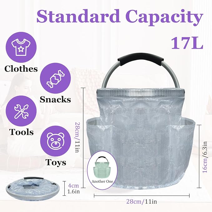 2Pack Portable Cleaning Caddy for Cleaning Supplies, 17L Household Tool Bucket - Image 2