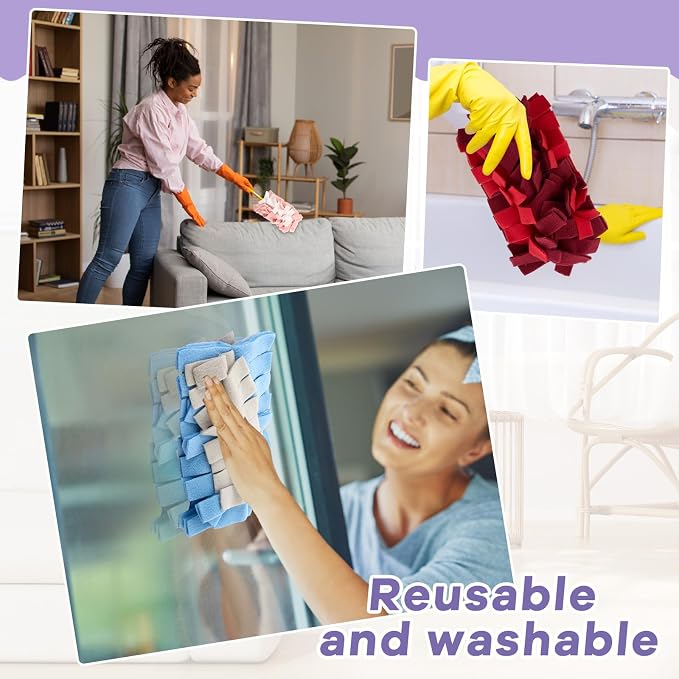 Zubebe 12 Pcs Duster Refill Reusable Fleece Duster Refills Feather Flat Dusters - Image 4