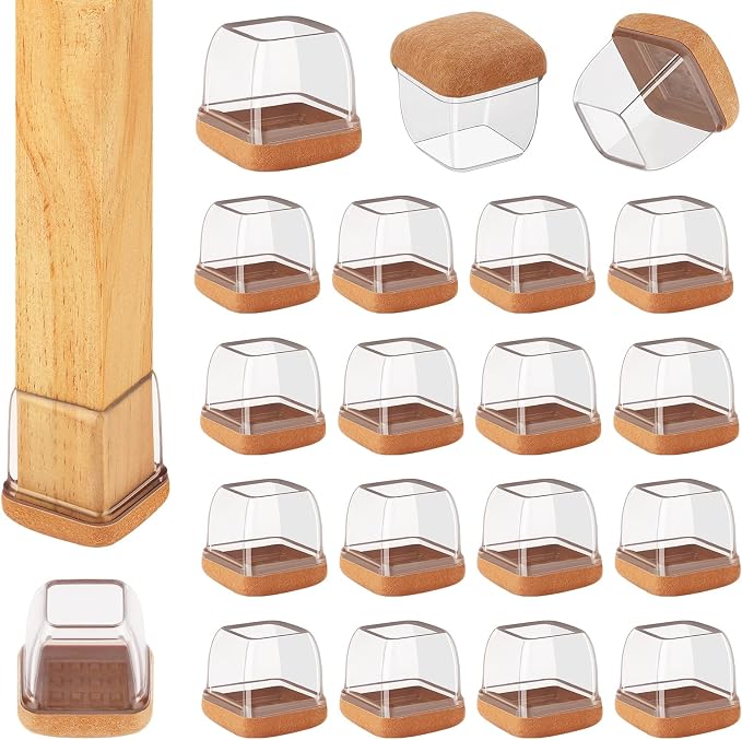 32 Pcs Chair Leg Floor Protectors Square, Silicone Chair Leg Protectors by Jeaoouu