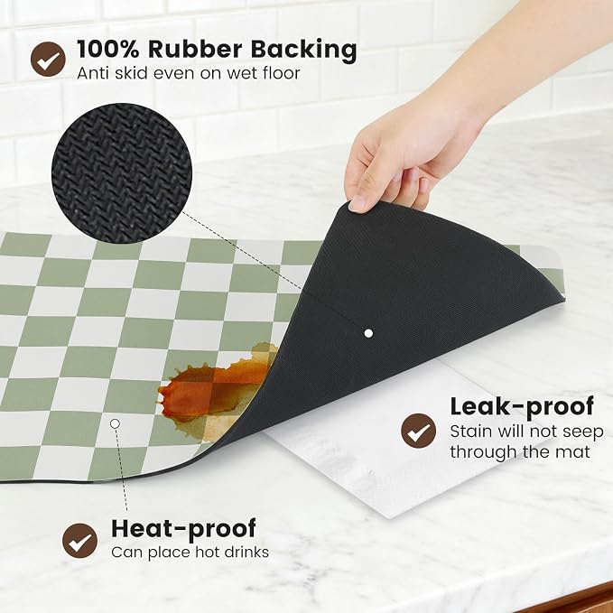 12" x 20" Checkered Dish Drying Mat - Image 6