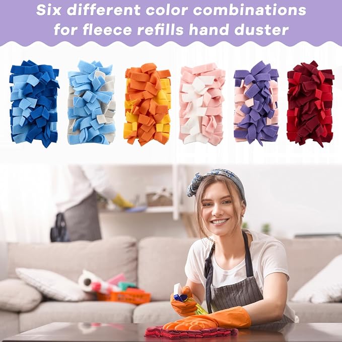 Zubebe 12 Pcs Duster Refill Reusable Fleece Duster Refills Feather Flat Dusters - Image 3