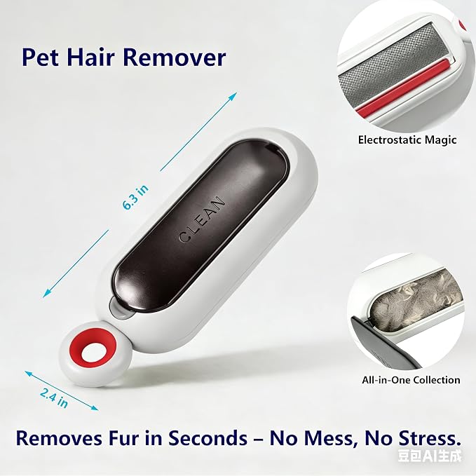 Reusable Lint Roller for Clothes, Portable Pet Hair Remover Brush for Cat & Dog - Image 2