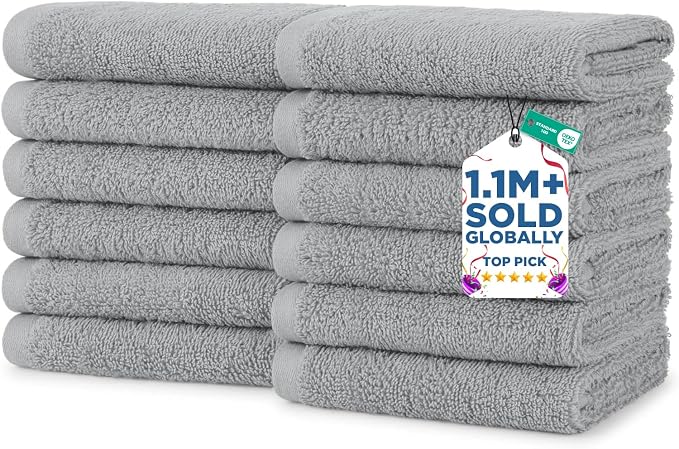 DAN RIVER 12 Pack Wash Cloths for Showering by DanRiver