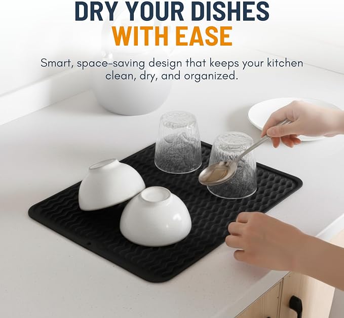 Silicone Dish Drying Mat for Kitchen Counter - Image 6