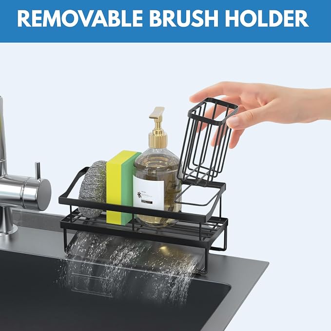 USTECH Kitchen Sink Organizer, Sponge Holder, Countertop Organizer, Brush Holder - Image 5