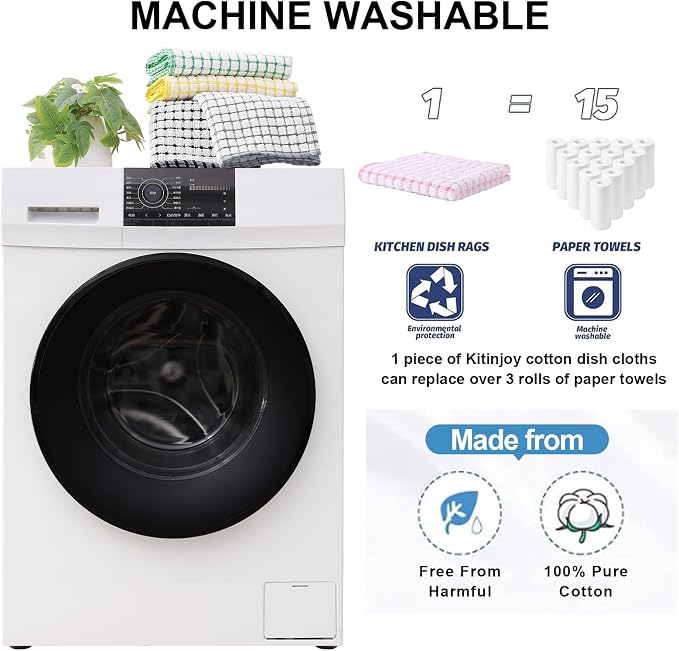 Kitinjoy Cotton 24 Pack Terry Kitchen Towels, 16 x 25 Inches Super Soft and - Image 5
