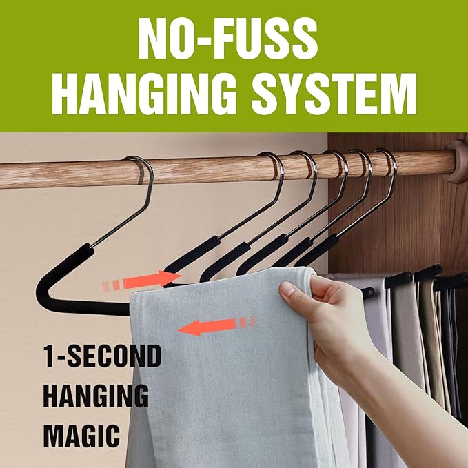 Spring Fever Open Ended Non Slip Sponge Padded Pants Hangers - Image 6