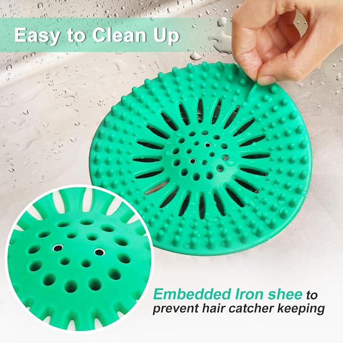 Drain Hair Catcher Durable Silicone Hair Stopper Shower Drain Covers - Image 7