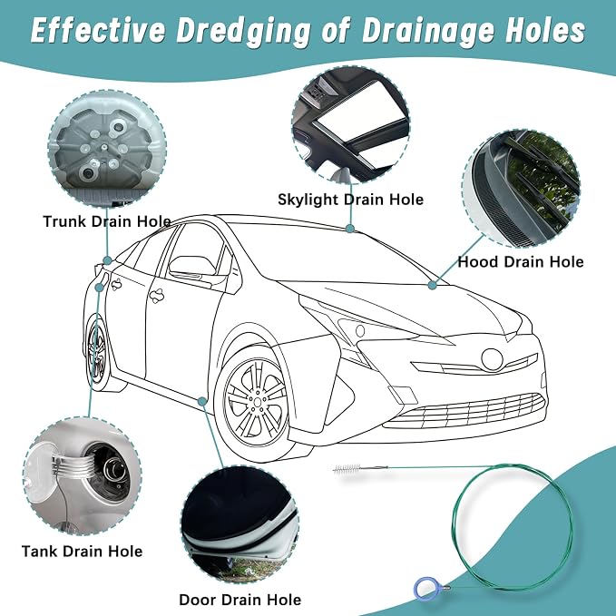 4Pcs Auto Sunroof Drain Cleaning Tools, 118/59 Inch Flexible Brush Long Pipe - Image 3