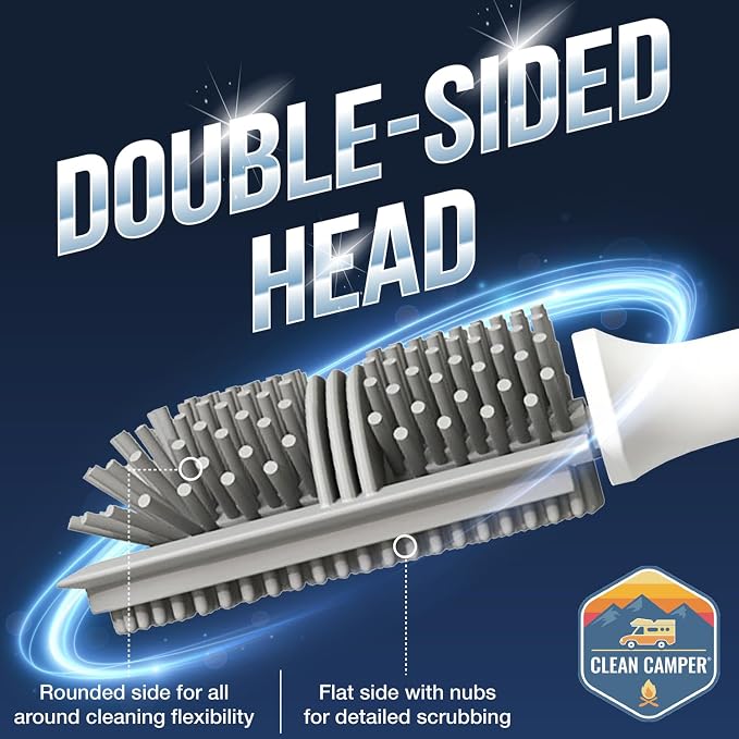 RV Toilet Brush by Clean Camper – Wall-Mounted Set, Scratch-Free Dual-Sided Head - Image 3